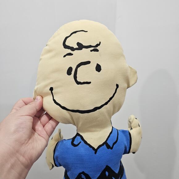 Peanuts Charlie Brown Cut n Sew Flat Pillow 1958 Vintage United Syndicate Blue - Picture 3 of 6